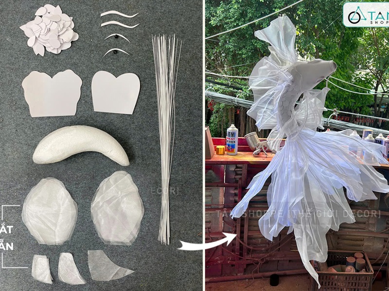 Set phụ kiện tự làm cá chép decor [Có lẻ từng món + Loại đẹp] SET-DIY-02